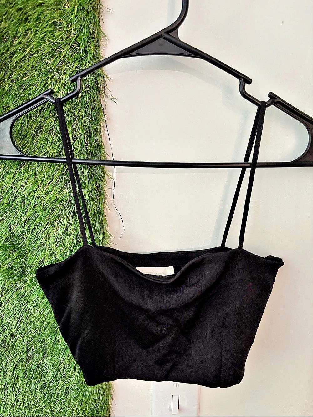 H&M Black crop top Size 4 Like New